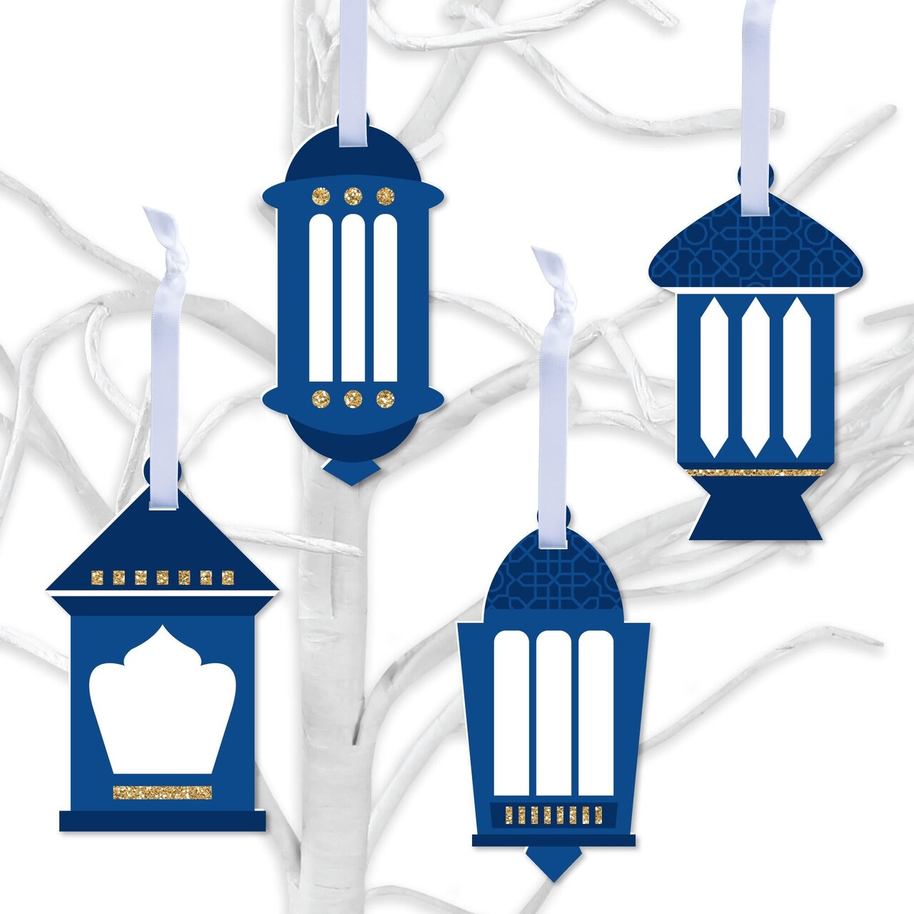 Big Dot of Happiness Ramadan - Eid Mubarak Decorations - Tree Ornaments - Set of 12